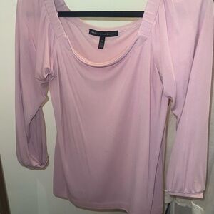 White House Black Market Lilac Long-Sleeve Scoop Neck Top
